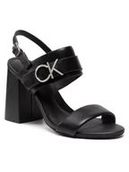 Sandały damskie - Calvin Klein Sandały Almond Blk Hl Sandal 85 W/Hgw HW0HW00710 Czarny - miniaturka - grafika 1