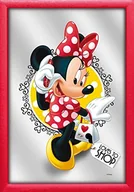Lustra - empireposter - Disney - Minnie Mouse loves to shop - wielkość (cm), ok. 20 x 30 - lustro z nadrukiem, nowe - opis: - lustro ścienne z czerwoną ramą z tworzywa sztucznego o wyglądzie drewna - - miniaturka - grafika 1
