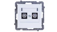 Gniazdka elektryczne - LEDart antenowe podwójne typu F bez ramki - Ospel As GPA-2GF/m/00, kolor biały - miniaturka - grafika 1