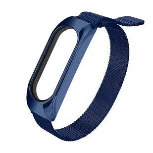 Hurtel Zamienna metalowa opaska bransoleta pasek do Xiaomi Mi Band 5 / Mi Band 4 / Mi Band 3 niebieski - Akcesoria do smartwatchy - miniaturka - grafika 1
