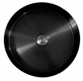 Umywalki - ROUND Umywalka stalowa nablatowa 40 BLACK - miniaturka - grafika 1