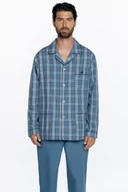 Piżamy męskie - Piżama męska STEFAN Niebieski 4XL - miniaturka - grafika 1