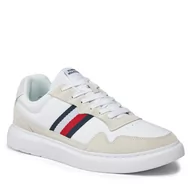 Półbuty męskie - Sneakersy Tommy Hilfiger Light Cupsole Lth Mix Stripes FM0FM04889 White YBS - miniaturka - grafika 1