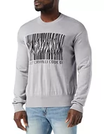 Swetry męskie - Just Cavalli Sweter męski, 856 Glacer Gray, M - miniaturka - grafika 1