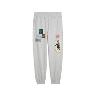 Męskie Spodnie PUMA HOOPTOPIA GRAPHIC SWEAT 63287501 – Szary - Spodnie męskie - miniaturka - grafika 1