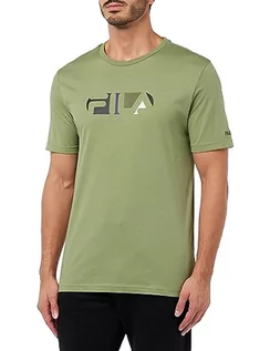 Koszulki męskie - FILA berling t-shirt męski, khaki-zielony (Oil Green), XXL - grafika 1