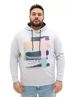 Bluzy męskie - TOM TAILOR Męska bluza 1037030, 15398-Light Stone Grey Melange, XXL, 15398 – Light Stone Grey Melange - miniaturka - grafika 1