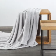 Koce - Eurofirany, Koc z miękkie i puszystej tkaniny Lori 200x220 srebrny - miniaturka - grafika 1