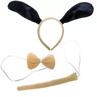 Dodatki do strojów karnawałowych - Strój pieska zestaw opaska ogonek mucha - miniaturka - grafika 1