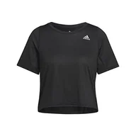 Koszulki i topy damskie - adidas Damska koszulka Fast Crop Tee W, czarny, XS - miniaturka - grafika 1