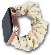 Akcesoria do smartwatchy - Materiałowa opaska do Watch 7 / 6 / 5 / 4 / 3 / 2 / SE (45 / 44 / 42mm) pasek bransoleta bransoletka na gumce żółty - miniaturka - grafika 1