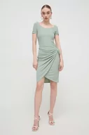 Sukienki - Guess sukienka kolor zielony mini rozkloszowana - miniaturka - grafika 1