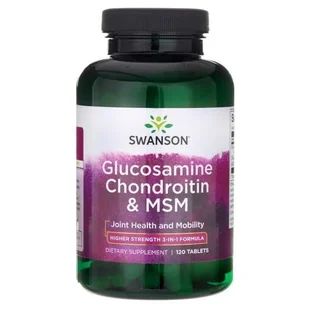 SWANSON Health Glukozamina 500mg Chondroityna 400mg I Siarka Organiczna 200mg Glukosamine Chondroitin &amp Msm 120 Tabletek - Stawy, mięśnie, kości - miniaturka - grafika 1