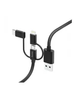 Kable komputerowe i do monitorów - HAMA POLSKA KABEL USB HAMA 3W1 MICRO USB, TYP-C/LIGHTNING 0,2M, CZARNY CZARNY (183305) - miniaturka - grafika 1