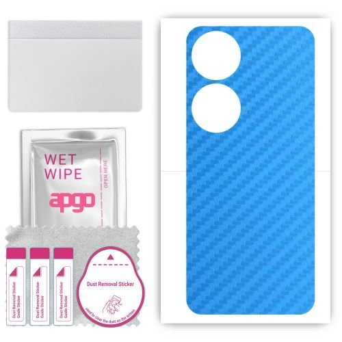 folia naklejka skórka strukturalna na TYŁ do Honor Play 8T - Carbon Niebieski - apgo SKINS