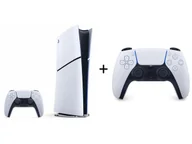 Konsole Playstation - SONY PlayStation 5 Slim Digital + dodatkowy DualSense kontroler biały - miniaturka - grafika 1