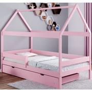 Łóżka - Elior Różowe łóżko przypominające domek z szufladą Petit 4X 190x80 cm - miniaturka - grafika 1