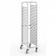 Wózki na żywność - B2B Partner Wózek ze stali nierdzewnej na pojemniki gastronomiczne, 20 poziomów, GN 1/1, 1800x380x550 mm 434079 - miniaturka - grafika 1