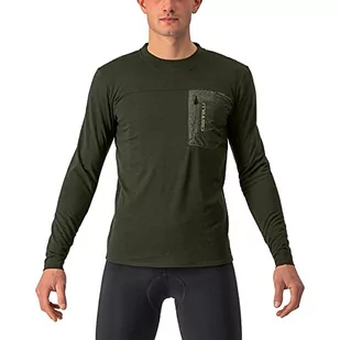 CASTELLI Bluza męska Unltd Merino Ls, zielony (Military Green), L - Bluzy męskie - miniaturka - grafika 1