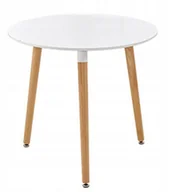 Stoły - Nowoczesny stylowy okrągły stół - biały - 80cm - miniaturka - grafika 1
