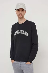 Pepe Jeans bluza bawełniana Raven męska kolor czarny z nadrukiem - Bluzy męskie - miniaturka - grafika 1