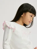 Bluzki dla niemowląt - Reserved - Bawełniana bluzka z falbanką - złamana biel - miniaturka - grafika 1