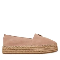 Espadryle damskie - Espadryle Tommy Hilfiger Suede Platform Espadrille FW0FW08586 Beżowy - miniaturka - grafika 1