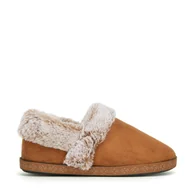 Półbuty męskie - Damskie kapcie z futerkiem beżowe - miniaturka - grafika 1