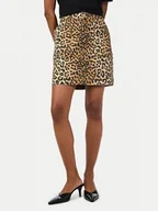 Spódnice - YAS Spódnica jeansowa Leonora 26036831 Brązowy Slim Fit - miniaturka - grafika 1