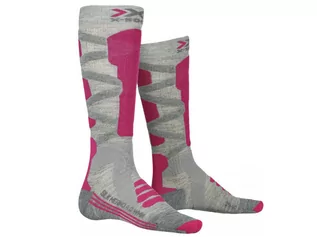 Skarpetki damskie - X-Socks, Skarpety narciarskie, Ski Silk Merino 4.0 2020, szaro-różowe, rozmiar 39-40 - grafika 1