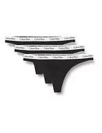 Majtki damskie - Calvin Klein Kobiety Stringi, Czarne, L, 3 szt - miniaturka - grafika 1