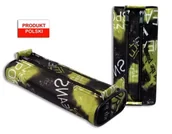 Piórniki - Piórnik szkolny WAR-1270 owal czarno zielony WARTA - miniaturka - grafika 1