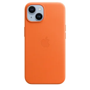 APPLE LEATHER CASE MPP83ZM/A IPHONE 14 ORANGE ORYGINALNA PLOMBA - Etui i futerały do telefonów - miniaturka - grafika 1