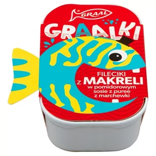 GRAAL Graalki Fileciki z makreli w pomidorowym sosie z puree z marchewki 110 g - Konserwy i dania rybne - miniaturka - grafika 1