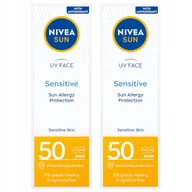Kremy do twarzy - NIVEA SUN Krem przeciwsłoneczny do twarzy z filtrem SPF50 50ml x 2 szt - miniaturka - grafika 1