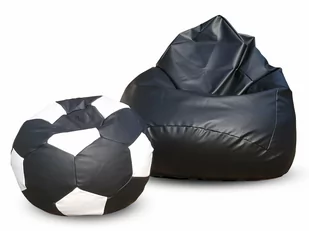 Pufa sako XXXL worek czarna + gratis piłka czarno-biała - Pufy i podnóżki - miniaturka - grafika 1