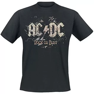 Koszulki męskie - DC AC T-shirt męski z napisem Rock Or Bust, czarny, S 1010400-1 - grafika 1