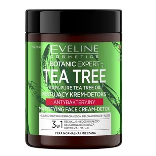 Eveline Botanic Expert Tea Tree Krem-detox matujący antybakteryjny 3w1 100ml - Kremy do twarzy - miniaturka - grafika 1