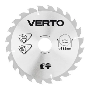 VERTO Tarcza do pilarki, widiowa, 185 x 30 mm, 24 zęby - Akcesoria do elektronarzędzi - miniaturka - grafika 1