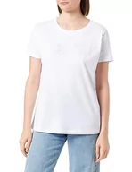 Koszulki i topy damskie - Armani Exchange Koszulka damska Sustainable, wytłoczone logo, Boyfriend Fit, biały, XXL - miniaturka - grafika 1