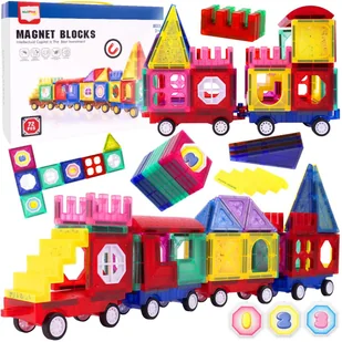 Klocki Magnetyczne Edukacyjne 3D Kreatywne 72 elementów - Zabawki interaktywne dla dzieci - miniaturka - grafika 1