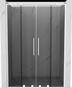 Ścianki i drzwi prysznicowe - Mexen Velar L Duo drzwi prysznicowe rozsuwane 140 cm, grafit, białe - 871-140-003-42-20 - miniaturka - grafika 1