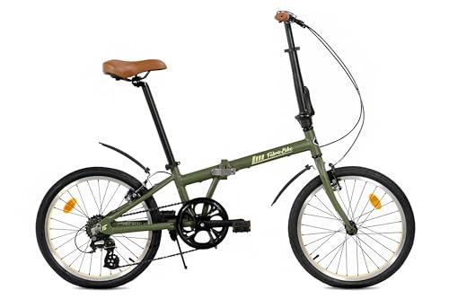 Składany rower FabricBike Alloy Frame Single Speed 3 kolory (Cayman Green 7 SPEED W/Mudguard)