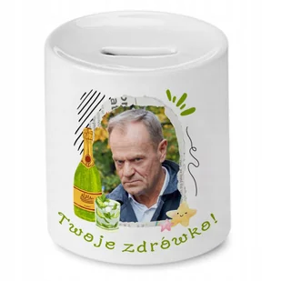 Skarbonka Dla Smakosza na Urodziny na Prezent z Nadrukiem ze Zdjęciem + Opakowanie na prezent (wzór 01) - Skarbonki - miniaturka - grafika 1