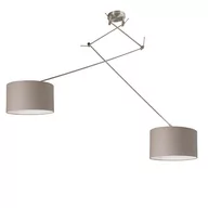 Lampy sufitowe - QAZQA Lampa wisząca regulowana stal klosz szarobrązowy 35cm - Blitz II - miniaturka - grafika 1