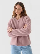 Bluzy damskie - Damski polar sherpa rozpinany Outhorn OTHWAW24TJACF219 - różowy - miniaturka - grafika 1