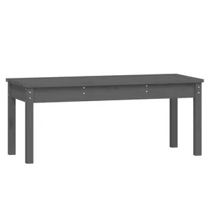 Ławka ogrodowa, szara, 109x44x45 cm, lite drewno sosnowe Lumarko - Ławki ogrodowe - miniaturka - grafika 3