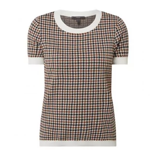 Koszulki i topy damskie - T-shirt ze wzorem w pepitkę - esprit collection - grafika 1
