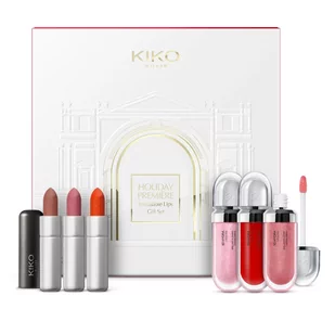 KIKO Milano Holiday Première Irresistible Lips Gift Set zestaw matowa pomadka do ust 3x3.5g + nawilżający błyszczyk do ust 3x6.5ml - Błyszczyki do ust - miniaturka - grafika 1