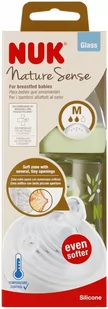 NUK Butelka szklana ze smoczkiem M 240 ml Nature Sense zielona - Butelki dla niemowląt - miniaturka - grafika 1